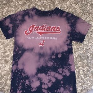 Vintage Cleveland Indians MLB baseball bleach dyed shirt
